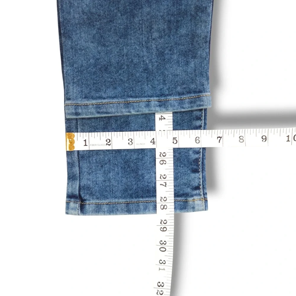 Southpole Skinny Moto Biker Jeans Ribbed Distressed Acid Wash Stretch Blue 30x28